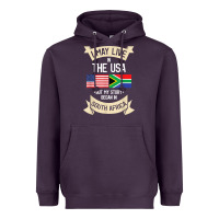Plum South Africa American Flag USA South African Roots Gifts Heavyweight Hoodie - trangStudio