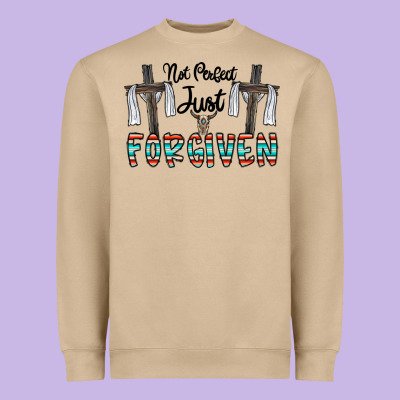 No Perfect Just Forgiven Heavyweight Sweatshirt Designed By Cowhidedigitalart