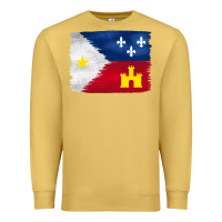 Antique Gold louisiana flag background Premium Sweatshirt - BarkalooDesign