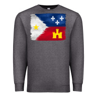 Charcoal Heather louisiana flag background Premium Sweatshirt - BarkalooDesign