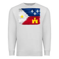Dove Grey louisiana flag background Premium Sweatshirt - BarkalooDesign