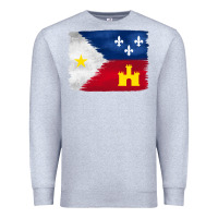 Heather Grey louisiana flag background Premium Sweatshirt - BarkalooDesign