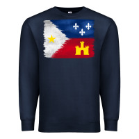 Navy louisiana flag background Premium Sweatshirt - BarkalooDesign