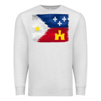 Oatmeal Heather louisiana flag background Premium Sweatshirt - BarkalooDesign