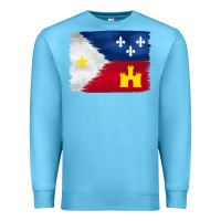 Ocean Blue louisiana flag background Premium Sweatshirt - BarkalooDesign