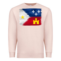 Pale Pink louisiana flag background Premium Sweatshirt - BarkalooDesign