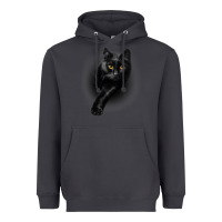 Smoke Black Cat Yellow EyesCats Tee Shirt Gifts Heavyweight Hoodie - trangStudio