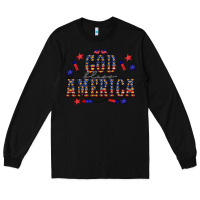 Black 4 july god bless america western Long Sleeve Tee - CowCowDesign