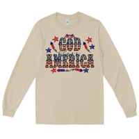 Mushroom 4 july god bless america western Long Sleeve Tee - CowCowDesign