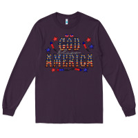 Plum 4 july god bless america western Long Sleeve Tee - CowCowDesign