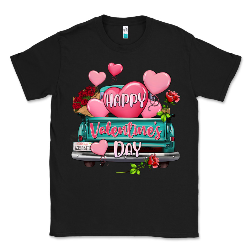 Happy Valentine's Day Turquoise Truck Classic Tee by HowdyJamesFarm | Teevron