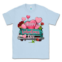 Dusty Blue Happy Valentine's day turquoise truck Classic Tee - HowdyJamesFarm