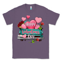 Lavender Happy Valentine's day turquoise truck Classic Tee - HowdyJamesFarm