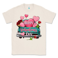 Natural Happy Valentine's day turquoise truck Classic Tee - HowdyJamesFarm