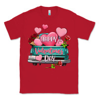 Red Happy Valentine's day turquoise truck Classic Tee - HowdyJamesFarm