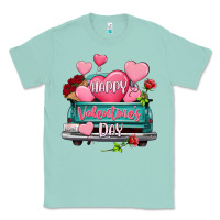 Seafoam Happy Valentine's day turquoise truck Classic Tee - HowdyJamesFarm