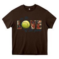 Chocolate Brown softball love of the game Heavy Core Tee - JahusDesignShop