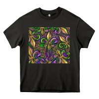 Asphalt mardi gras fleur de lis Heavy Core Tee - RanaPortraitStore