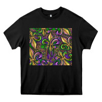 Black mardi gras fleur de lis Heavy Core Tee - RanaPortraitStore