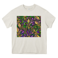 Cream mardi gras fleur de lis Heavy Core Tee - RanaPortraitStore