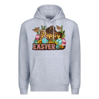 Heather Grey Happy Easter Premium Hoodie - LillyAllenDesigns