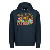 Navy Happy Easter Premium Hoodie - LillyAllenDesigns