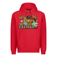 Red Happy Easter Premium Hoodie - LillyAllenDesigns