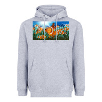 Heather Grey clown fish  license plate Heavyweight Hoodie - BarkalooDesign