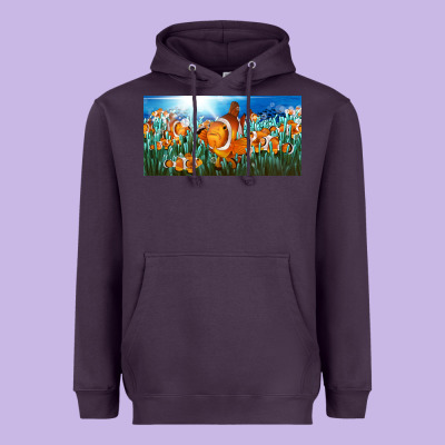 Clown Fish  License Plate Heavyweight Hoodie Designed By Barkaloodesign