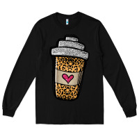 Black leopard glitter coffee cup Long Sleeve Tee - Jasminsmagicworld