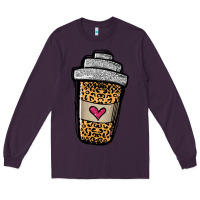 Plum leopard glitter coffee cup Long Sleeve Tee - Jasminsmagicworld