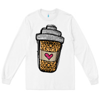 White leopard glitter coffee cup Long Sleeve Tee - Jasminsmagicworld
