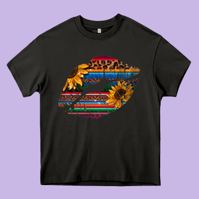 Aztec Sunflower Lips Heavy Core Tee Designed By Bettercallsaul