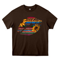 Chocolate Brown Aztec Sunflower Lips Heavy Core Tee - Bettercallsaul