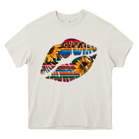 Cream Aztec Sunflower Lips Heavy Core Tee - Bettercallsaul