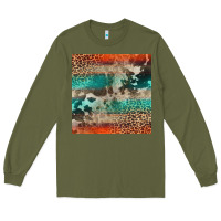 Army Green Leopard Cowhide Pattern Long Sleeve Tee - CowCowDesign