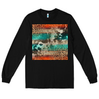 Black Leopard Cowhide Pattern Long Sleeve Tee - CowCowDesign