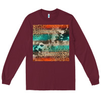 Burgundy Leopard Cowhide Pattern Long Sleeve Tee - CowCowDesign