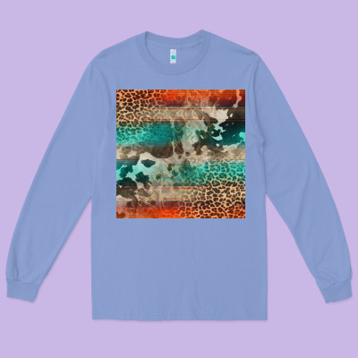 Leopard Cowhide Pattern Long Sleeve Tee Designed By Cowcowdesign