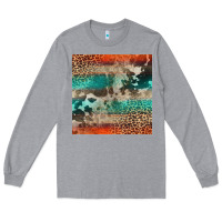 Heather Grey Leopard Cowhide Pattern Long Sleeve Tee - CowCowDesign