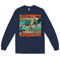 Navy Leopard Cowhide Pattern Long Sleeve Tee - CowCowDesign