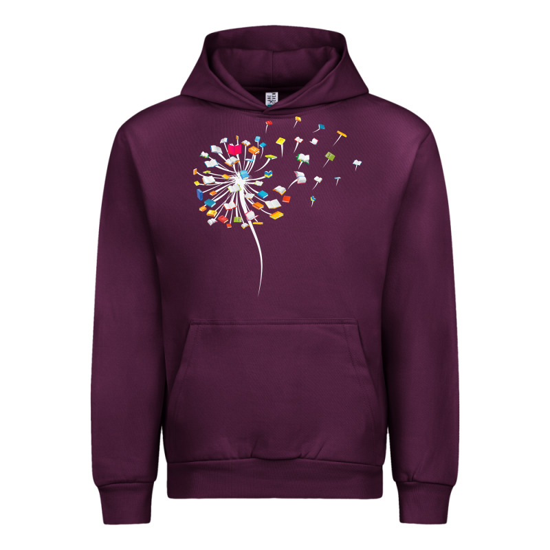 Womens Funny Dandelion Books Gift For Reading Lover Women Girls V-neck Urban Hoodie by trangStudio | Teevron