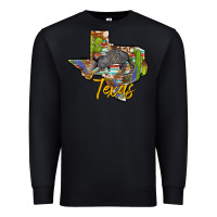 Black texas map armadillo Premium Sweatshirt - BarkalooDesign