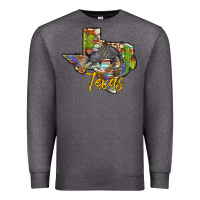 Charcoal Heather texas map armadillo Premium Sweatshirt - BarkalooDesign