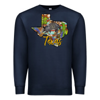 Navy texas map armadillo Premium Sweatshirt - BarkalooDesign