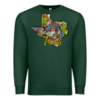 Sports Green texas map armadillo Premium Sweatshirt - BarkalooDesign