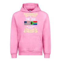 Fuchsia Pink South Africa American Flag USA South African Roots Gifts Urban Hoodie - trangStudio