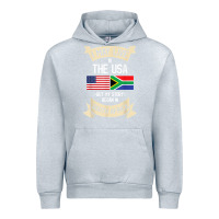 Heather Grey South Africa American Flag USA South African Roots Gifts Urban Hoodie - trangStudio