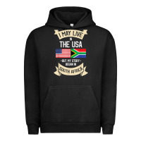 Pigment Black South Africa American Flag USA South African Roots Gifts Urban Hoodie - trangStudio