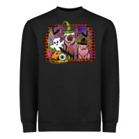 Black halloween pigs Heavyweight Sweatshirt - SublimationCraftShop